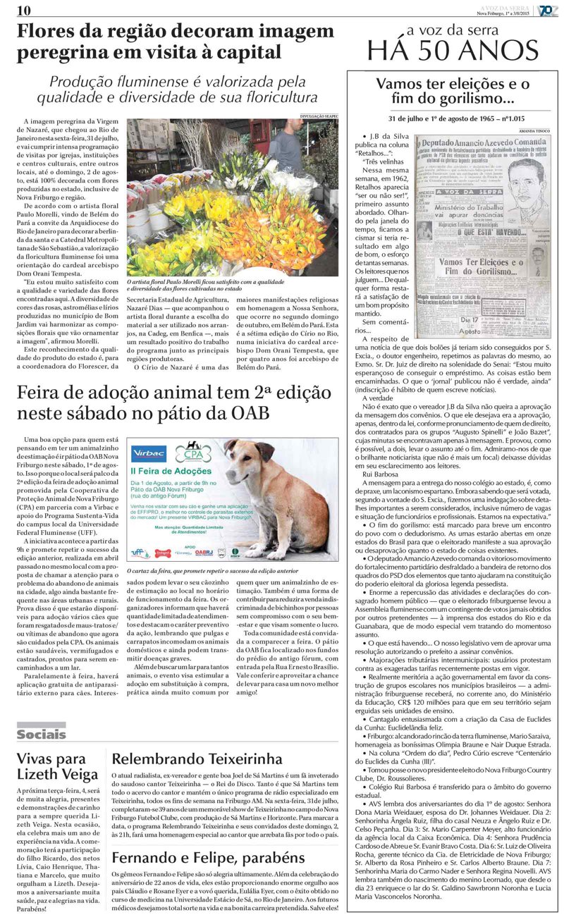Jornal A Voz da Serra 01/08/2015